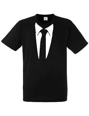 £5.99 • Buy Suit And Tie TUXEDO T SHIRT Funny PRESENT  Stag Fancy Dress Party (TIE,TSHIRT)