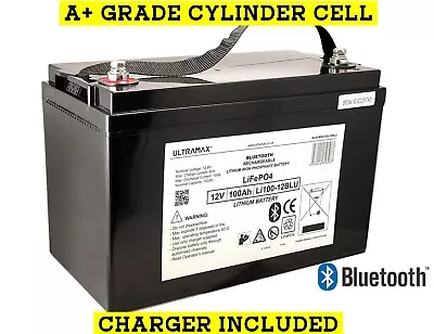 £436.09 • Buy Motorhomes Battery Ultramax 12v 100Ah Lithium LiPO For With Bluetooth Monitoring