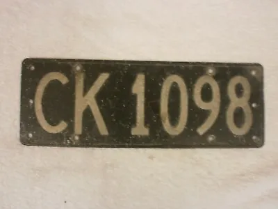 New Zealand Cook County Council Vintage Early Type # Ck 1098 Rare License Plate • $39.99