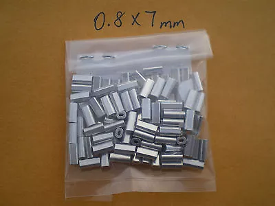 $7.99 • Buy 50 Wire Leader Oval Aluminum Crimp Sleeves 20,30,40, Lbs Test .8x7mm (.031 Id.)