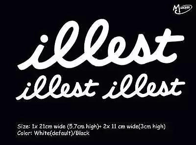 3X ILLEST Car Stickers  21cm/11cm  Truck Boat Stickers Decals Gift Present- • $5.99