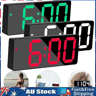 $15.56 • Buy LED Digital Clock Mirror Display Snooze Alarm Temperature Time Table Desk Decors