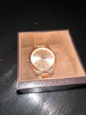 NEW Michael Kors (MK3197) Slim Runway Mono Rose Gold-Toned Stainless Steel Watch • $79.99