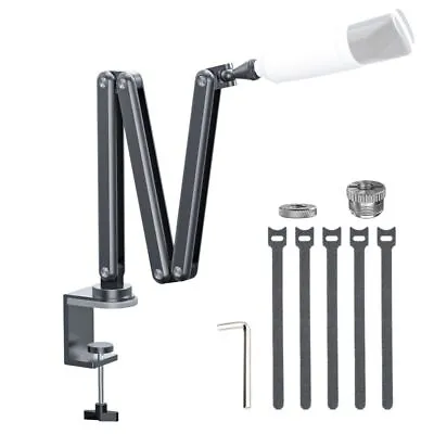 Foldable Microphone Boom Arm Stand 360° Rotatable With Desk Mount Aluminum Alloy • £49.99