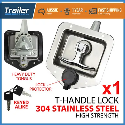 1 X Folding T Handle / Lock Flush Mount Tool Box Trailer Canopy Stainless Steel • $30.50