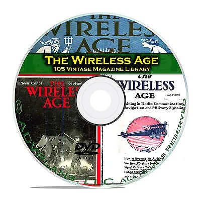 The Wireless Age 105 Classic Old Time Radio OTR Magazine Collection PDF DVD B87 • £7.59