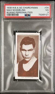 PSA 3 VG Max Schmeling 1938 WA & AC Churchman #34 Card Boxing Personalities • $54.99