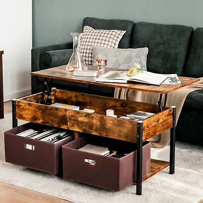 Lift Top Coffee Table Multifunctional Pop-up Central Table With Lifting Tabletop • $79.95