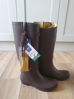 £30 • Buy Joules Womens Collette Wellies With Interchangeable Tassel - Adult 7 Dark Brown