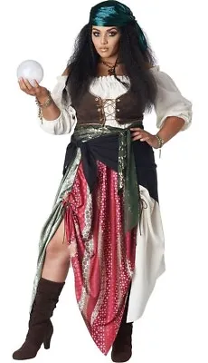 $62.88 • Buy Renaissance Gypsy Psychic Pirate Costume Dress Corset Halloween Womens Plus Size