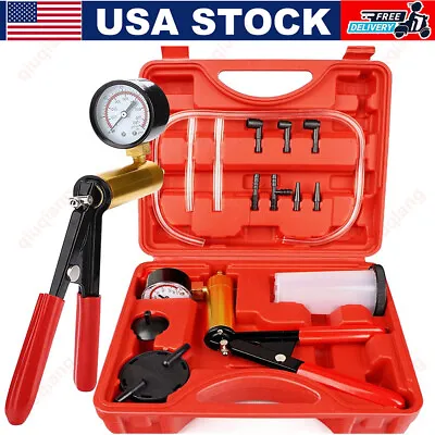 2024 Hand Held Vacuum Pressure Pump Tester Set Brake Fluid Bleeder Bleeding Kit • $16.59