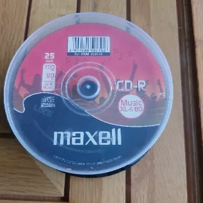 Maxell CD-R 80 Mins XL-II Digital Audio Recordable Blank Discs - 25 Pack Spindle • £9.50