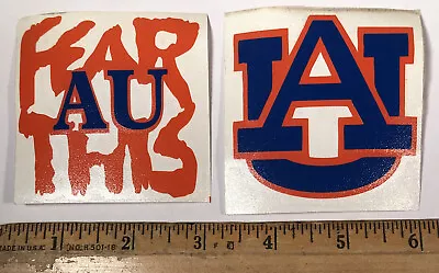 Lot Of 2 Auburn University Tigers Logo Decal Sticker NCAA Football UA Fear This • $3.25