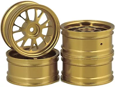 4PCS Aluminum Alloy RC 1/10 Scale Hex 12mm Gold Wheels For On-Road CAR • $49.95