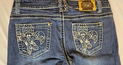 MISS CHIC USA Women's Skinny Jeans Rhinestone Embellished Sz 9 Preowned • $19.99