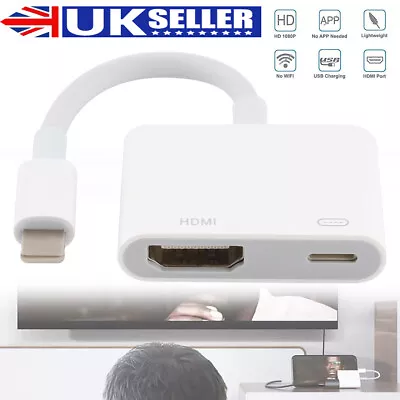 8 Pin To HDMI Digital TV AV Adapter Cable For IPad IPhone 7 8 X 11 12 13 14 2024 • £6.88