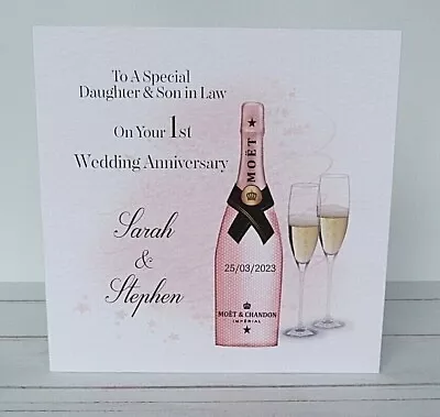 £3.99 • Buy Personalised Wedding Anniversary Card 1st 2nd 3rd 4th 5th 6th 7th A1