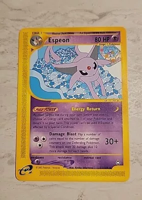 Espeon 11/147 - Non-Holo Rare - AQUAPOLIS - VINTAGE E-READER POKEMON CARD LP/M • $27