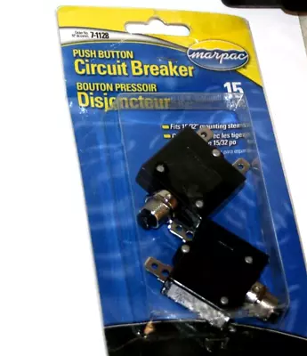 $10.99 • Buy Circuit Breaker 15 Amp DC Volts Panel Marpac 7-1128 (2) Pack Boat Marine 15/32 