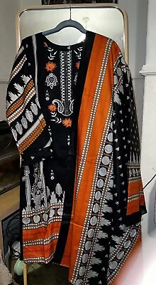 NEW Indian-Pakistani Salwar Kameez ReadyMade 3Piece Lawn Embroidery Suit (M) • £21.50