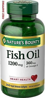 $21.60 • Buy Nature's Fish Oil Supports Heart Health, 1200 Mg, Rapid Release Softgels, 200 Ct
