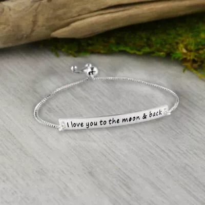 I Love You To The Moon And Back Heart Bracelet Made With Crystals 8  Bracelet • $8.99