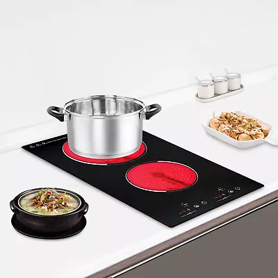 Electric 2 Burners Stove Ceramic Cooktop Kitchens Cooker Touch Control 60-250°C • $114