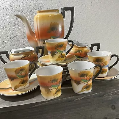 16-Piece Vintage Porcelain Mini Tea Set Landscape With Bird Multi-Color Japan • $65