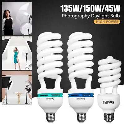 Spiral Light Bulb 45W 135W 150W Daylight 5500K E27 Studio Lighting Photo Lamp UK • £14.45