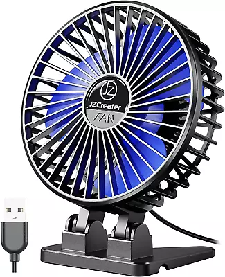 Jzcreater USB Desk Fan Mini Fan Portable 3 Speeds Desktop Table Cooling Fan P • $12.92