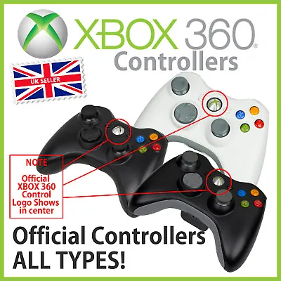 Microsoft Xbox 360 Wireless/Wired Controller - Black/White/Grey - ALL TYPES • £4.99