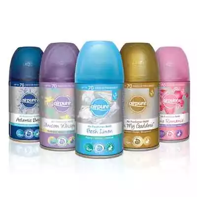 £7.99 • Buy 12 X AIRPURE REFILL CAN AUTOMATIC FRAGRANCE AIR FRESHENER 250ml