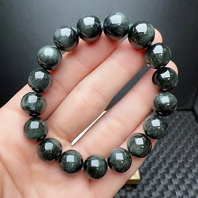 12.5mm Genuine Natural Green Seraphinite Crystal Round Beads Bracelet • $16.99