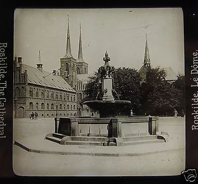 £15 • Buy Glass Magic Lantern Slide ROSKILDE CATHEDRAL  DENMARK C1910 