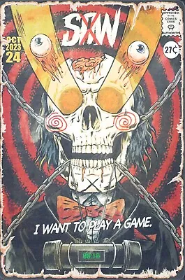 SAW X Vintage Comic Style Artwork Horror Movie Tin Metal Sign • $18