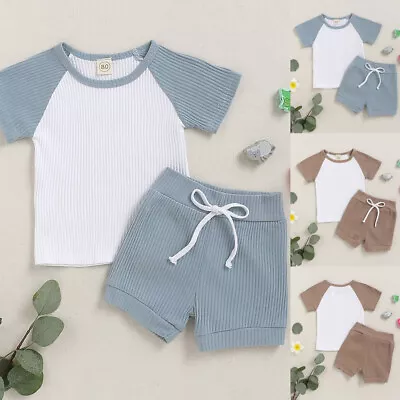 £7.69 • Buy Kids Baby Boys Summer 2Pcs Clothes Set Short Sleeve Tops T-Shirt + Shorts Outfit