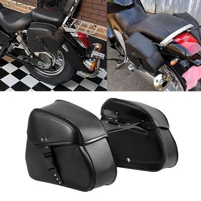 $69.99 • Buy PU Saddle Bags Saddlebag For Yamaha V Star XVS 650 950 1100 1300 Custom Classic