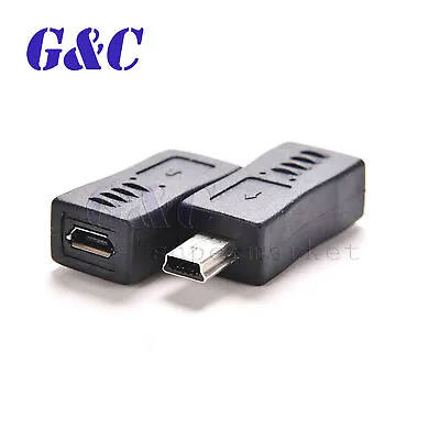 5/10PCS Micro USB Female To Mini USB Male 5P Charger Converter Adapter Black • $5.22