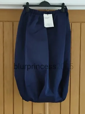ZARA Voluminous Taffeta Skirt Bubble Hem Midi Long S M L Navy Blue Puffball • £49