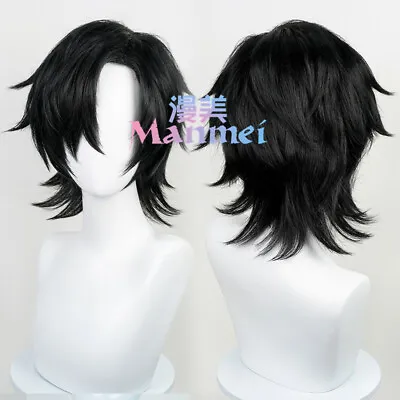 Cosplay Black Men's Short Hair Universal Wig Harajuku Hairpiece Daily Full Head • $29.99