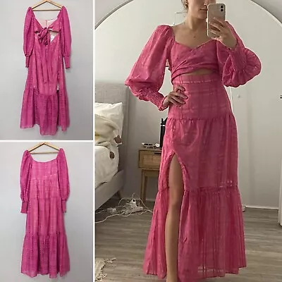 Pearl + Sea Sz 12 Pink Long Sleeve Maxi Dress NEW W Tags • $50