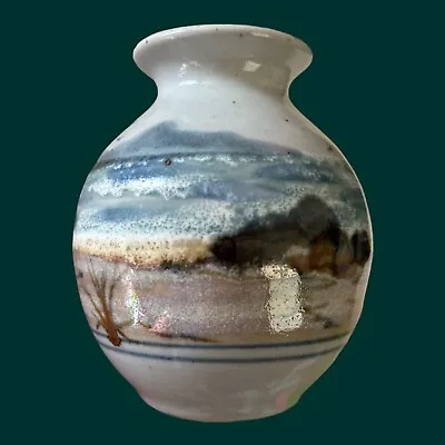 Vintage Highland Stoneware Vase Made In Scotland Amazing Landscape Design • $25