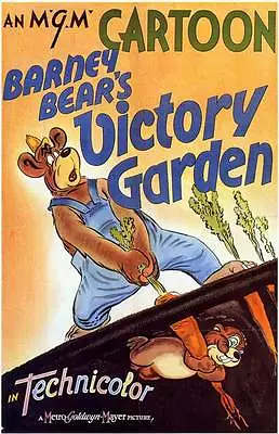 BARNEY BEAR'S VICTORY GARDEN Movie POSTER 11x17 Barney Bear • $9.98