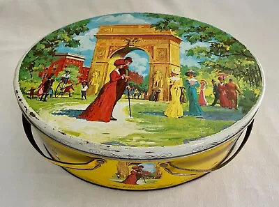 VTG Lg Oval Tin With Handles..Washington Square & Old New York • $22