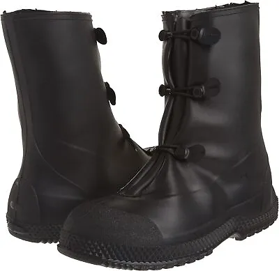 11001 Black PVC Rubber Waterproof Over Work Boots Shoes Rain Snow Galoshes SM-XL • $39.95