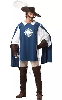 Musketeer Adult Mens 17th Century Solider Renaissance Medieval Halloween Costume • $44.30