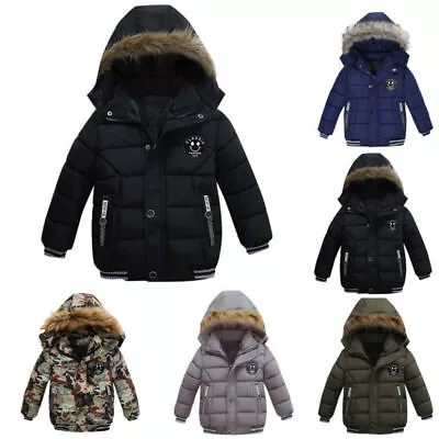 £16.32 • Buy Toddler Kids Baby Boys Girls Winter Thick Warm Coat Hooded Padded Jacket Cloth