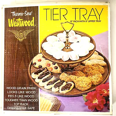 Vintage Mid Century Thermo-Serv Westwood Tier Tray Serving Retro Entertaining • $29.99