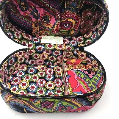 Vera Bradley Floral Paisley Quilted Jewelry Box Oval Hard Travel Case Organizer • $19.97