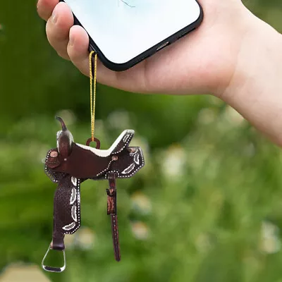 Car Rearview Mirror Charm Horse Lover Home Decor Acrylic Saddle Pendant Mini • £5.30